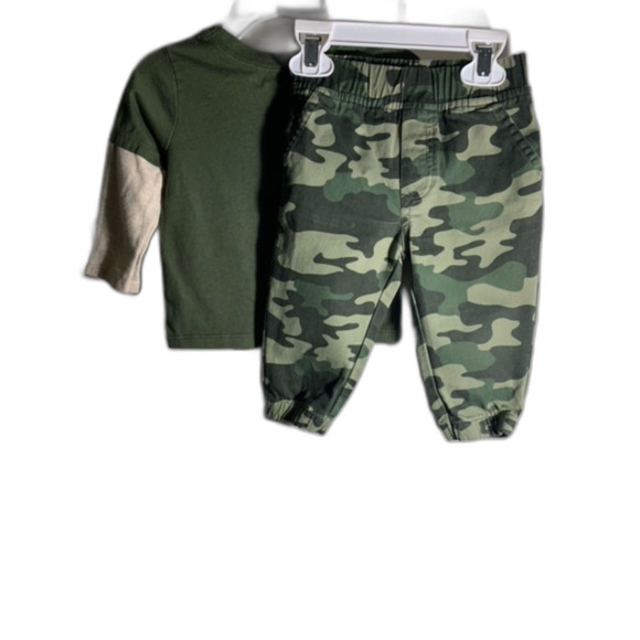 Garanimals 12M BLK WHT & Army Olive Green - Picture 4 of 9